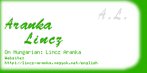 aranka lincz business card